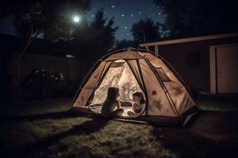 kids camping backyard campfire discoveries